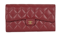 Chanel CC Quilted Flap Wallet, Caviar, Red, 25236557 (2018), 3*